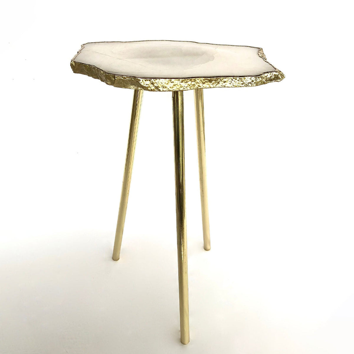 Small White Agate Side Table
