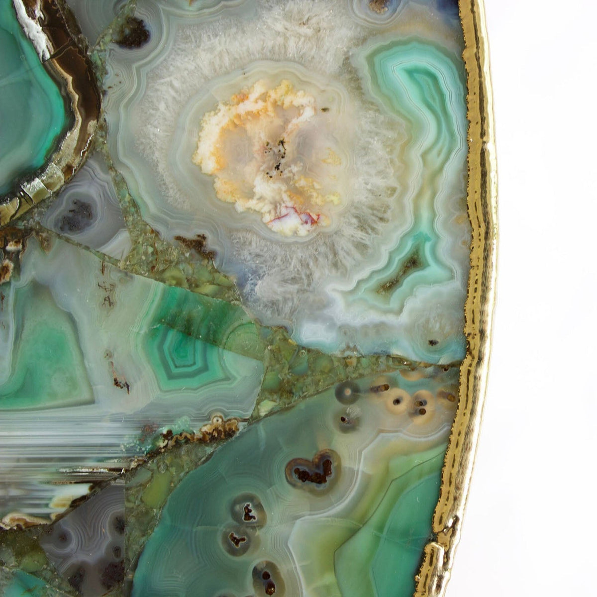 Light Green Agate Round Coffee/Side Table