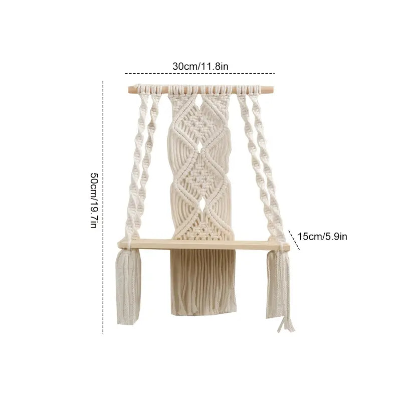 Bohemian Wooden Floating Shelf