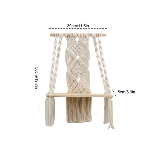 Bohemian Wooden Floating Shelf