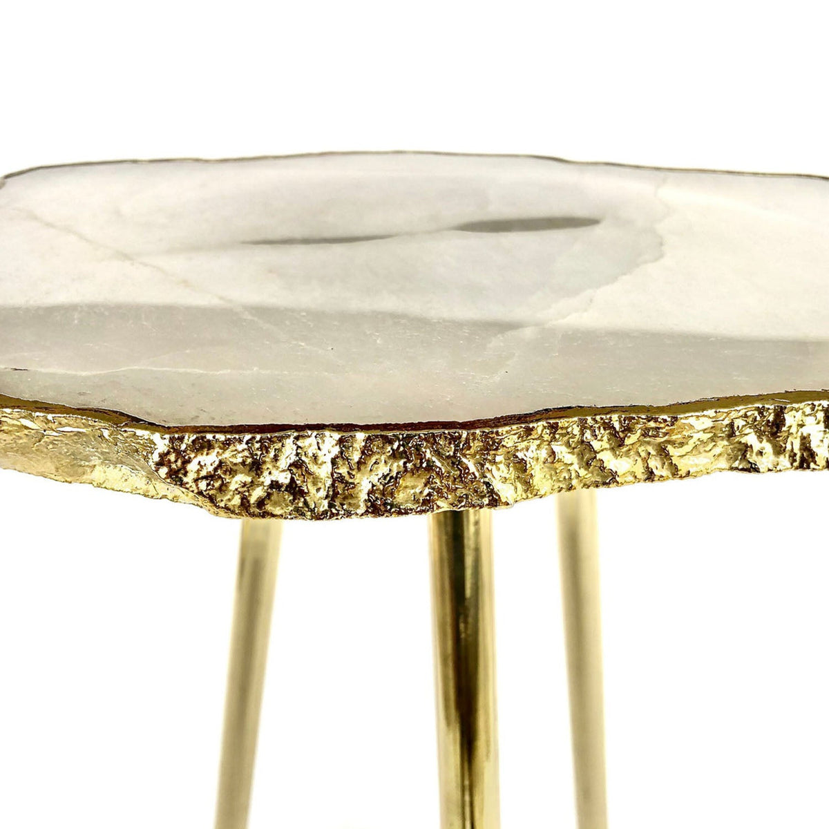Small White Agate Side Table