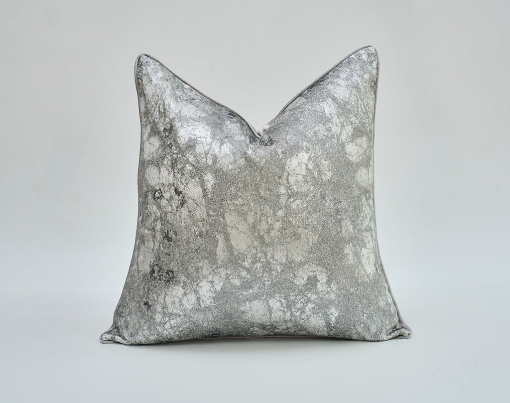 Silver Silk Cushion Cover