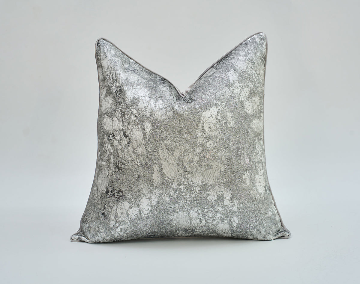 Silver Silk Cushion Cover
