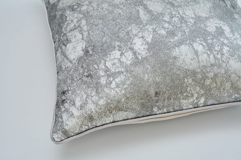 Silver Silk Cushion Cover