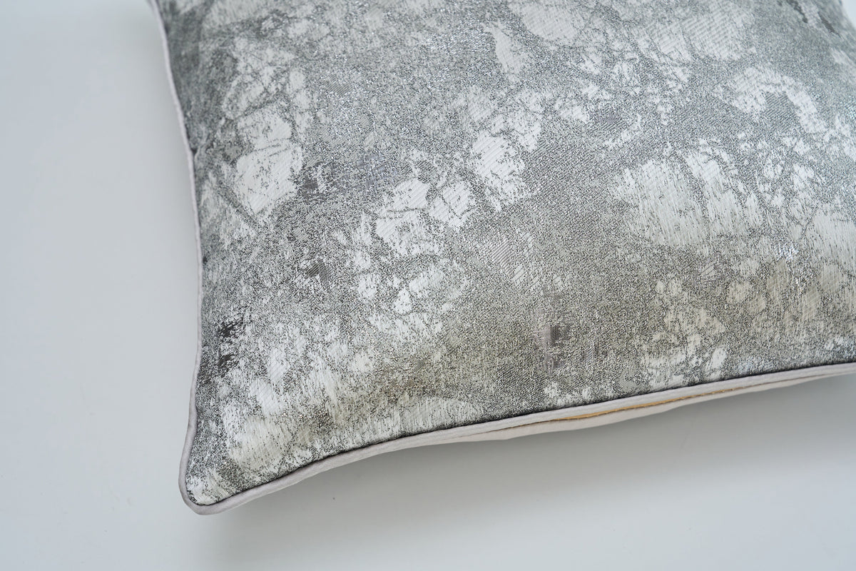 Silver Silk Cushion Cover