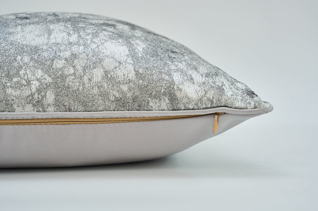 Silver Silk Cushion Cover