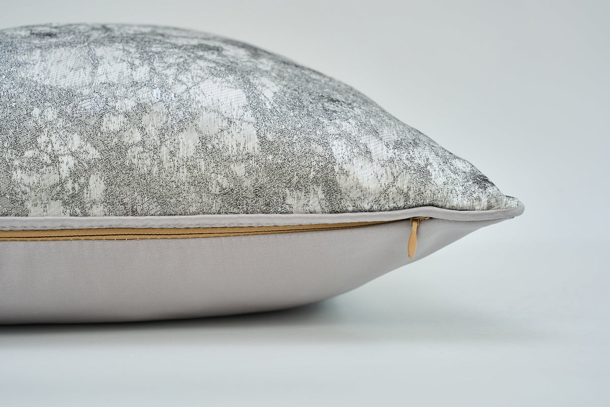 Silver Silk Cushion Cover