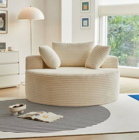 Plush Round Lounge Chair